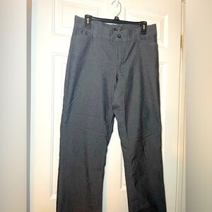 Riders By Lee Woman’s Pinstripe Pants Size 10P Charcoal Gray Trousers Wide Leg